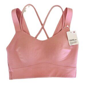 Lululemon Like a Cloud Longline Bra D/DD Cup Light Support Yoga Bra Size 4 Pink